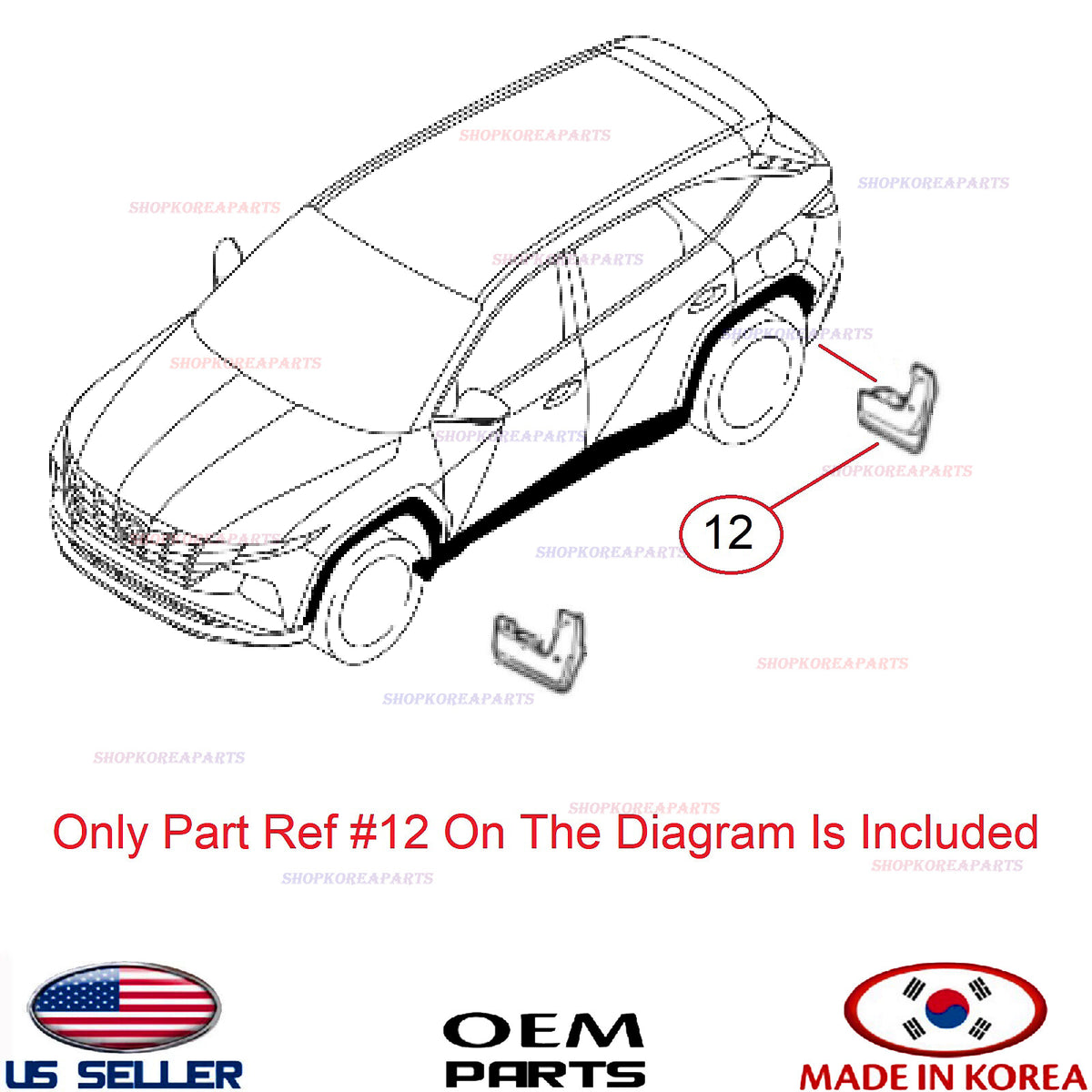 GENUINE Mud Guard Flaps Splash Shield REAR Right Passenger OEM⭐ Tucson 2022-2024