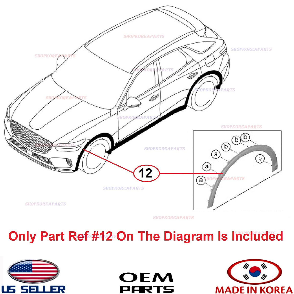 GENUINE Front Fender Wheel Molding LEFT Driver Side ⭐OEM⭐ GV70 non Sport 2022-25