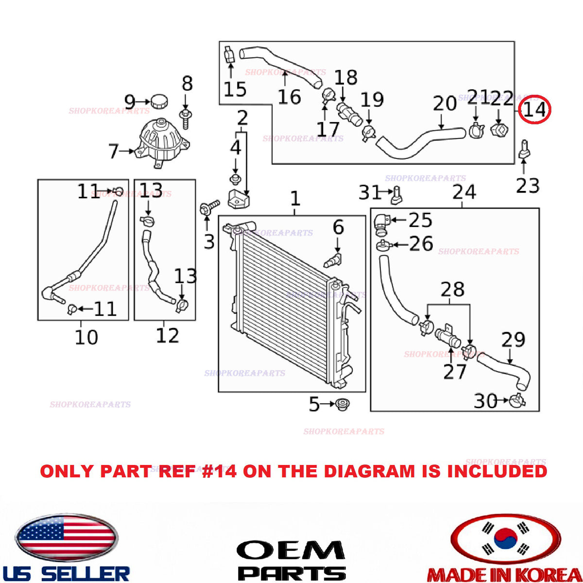 GENUINE Hose Radiator Upper ⭐OEM⭐ HYUNDAI TUCSON 2.0L 2016-2021 25414D3500