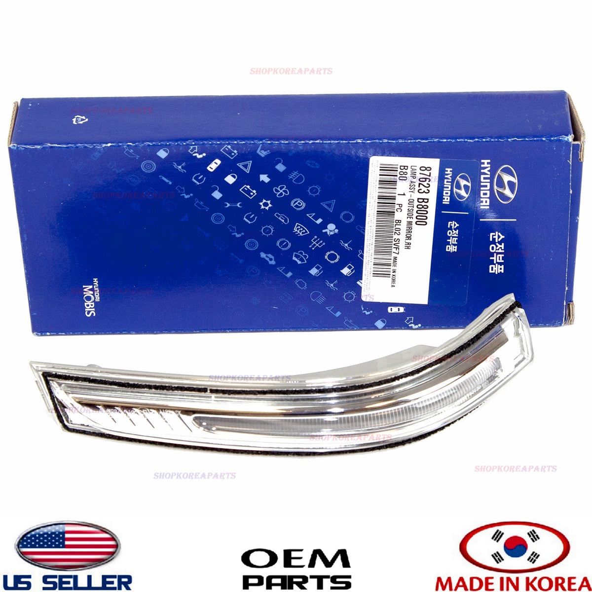 GENUINE Outside Mirror Signal Lamp Right Passenger Side OEM Santa Fe XL 2013-19