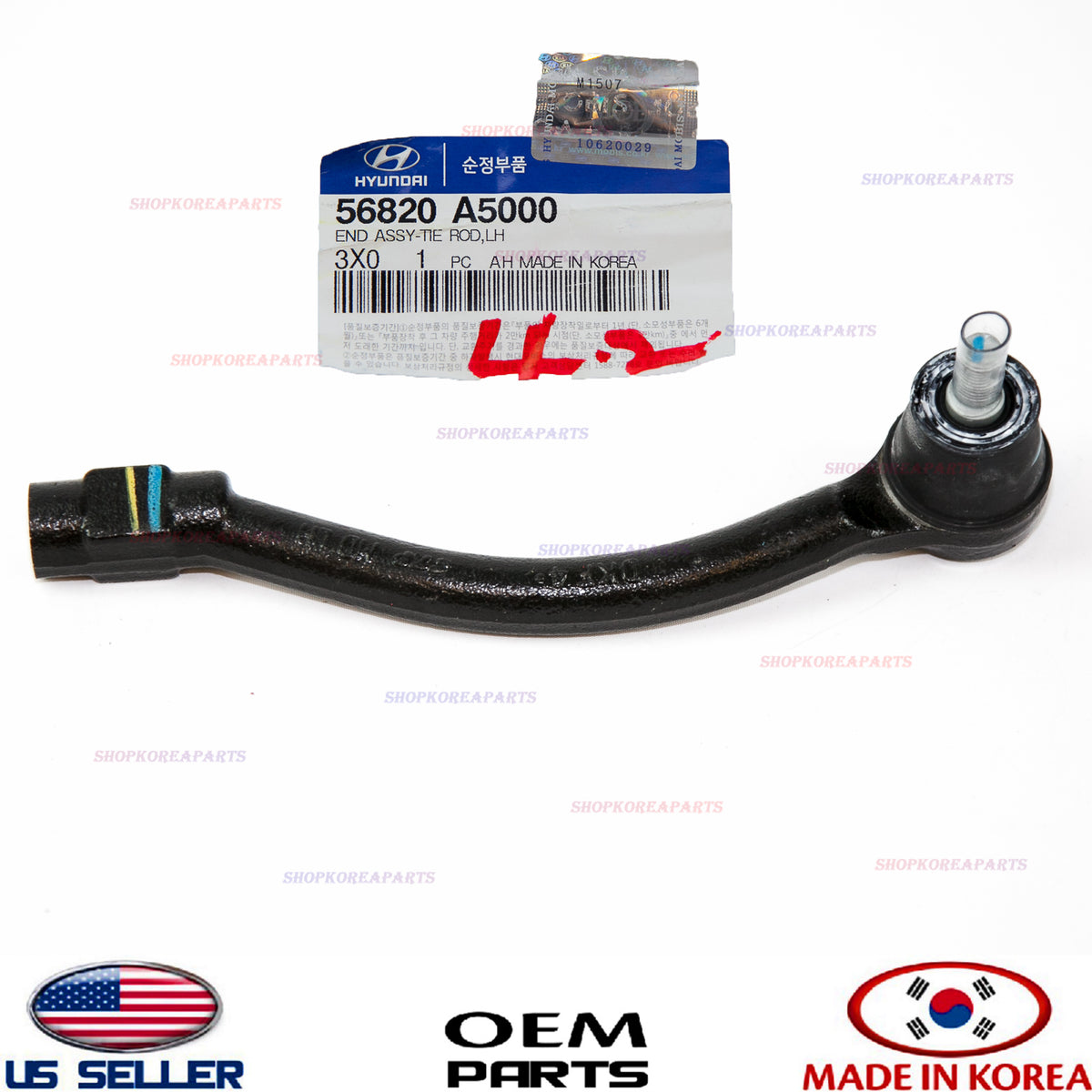 OUTER TIE ROD STEERING GEAR LEFT GENUINE! ELANTRA VELOSTER 2011-2016 56820A5000