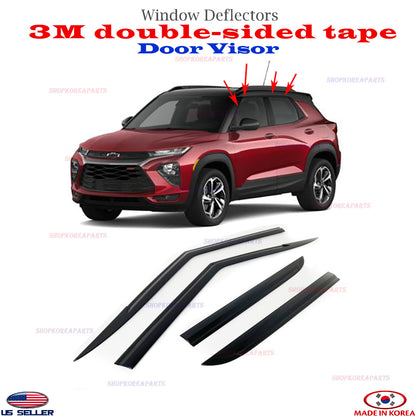 Door Visor Vent Shade Rain Window Guard 4pcs for 2021-2026 Chevrolet Trailblazer