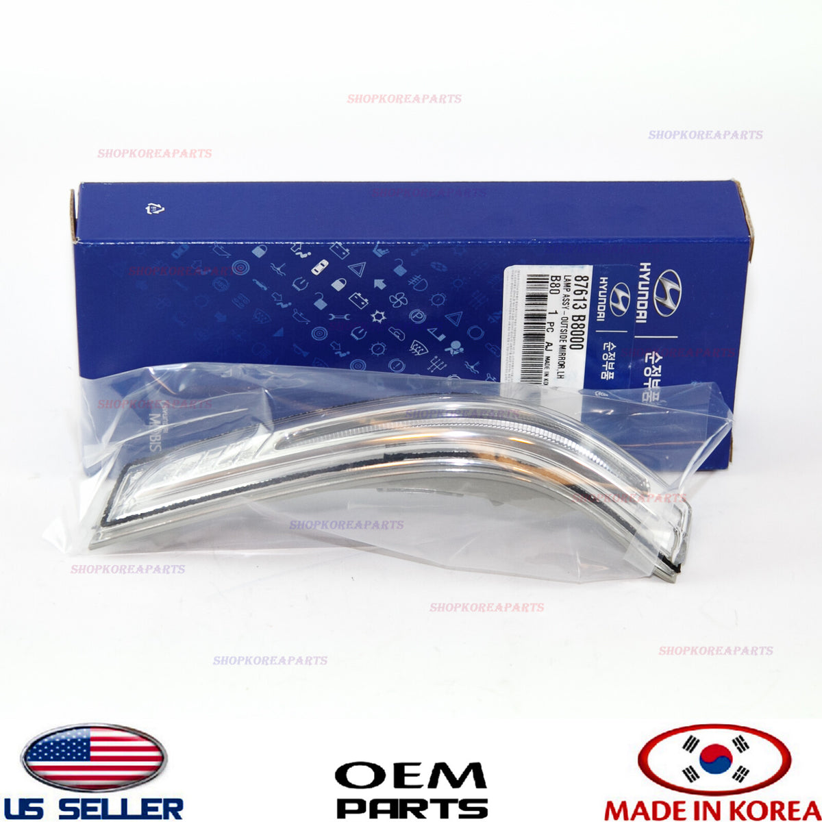 GENUINE Outside Mirror Signal Lamp Turn LEFT Driver Side OEM Santa Fe XL 2013-19