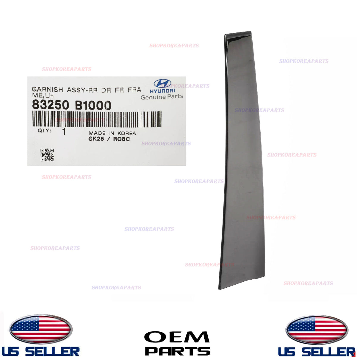 GENUINE Rear Left Driver Side Door Frame Garnish Applique 2015-16 Genesis Sedan