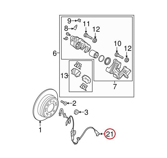 CABLE ONLY for SENSOR ABS REAR LEFT GENUINE HYUNDAI SONATA 2017-2019 59910C1100