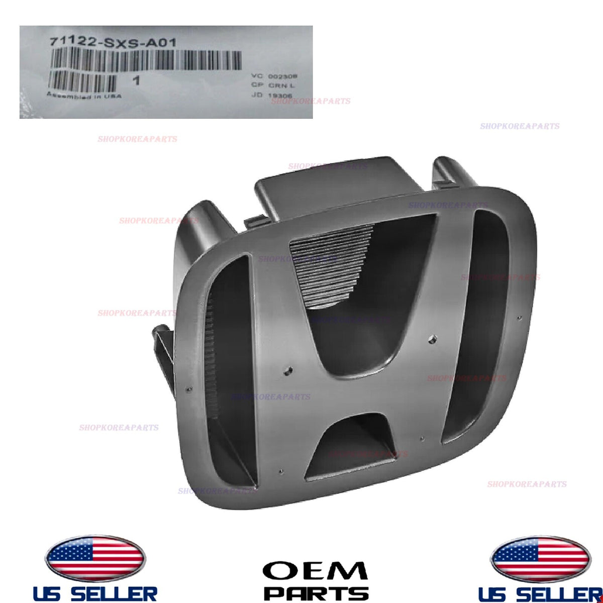 OEM Front Grille Emblem Mount Plate 2010-2011 Honda CR-V US Built 71122-SXS-A01