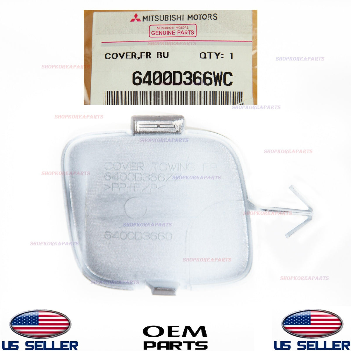 GENUINE Front Bumper Tow Eye Hook Cap Cover WHITE ⭐ Mitsubishi Mirage 2014-2015