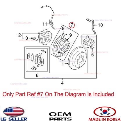 GENUINE Rear Brake Parking Plate Right Pass. Side SANTA FE 10-12 / SORENTO 11-13