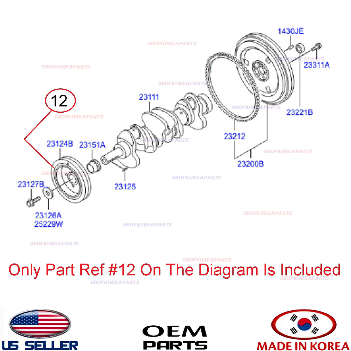 GENUINE Crankshaft Belt Pulley ⭐OEM⭐ Hyundai 2312442011