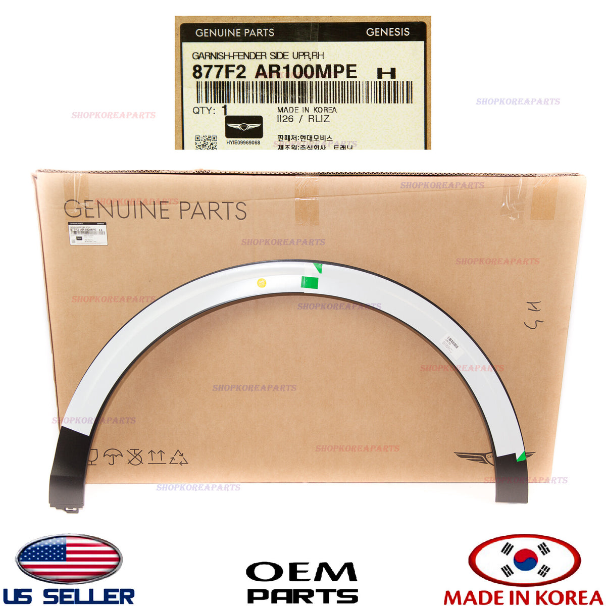 GENUINE Gray Mat Front Fender Wheel Molding RIGHT Passenger OEM GV70 Sport 22-26
