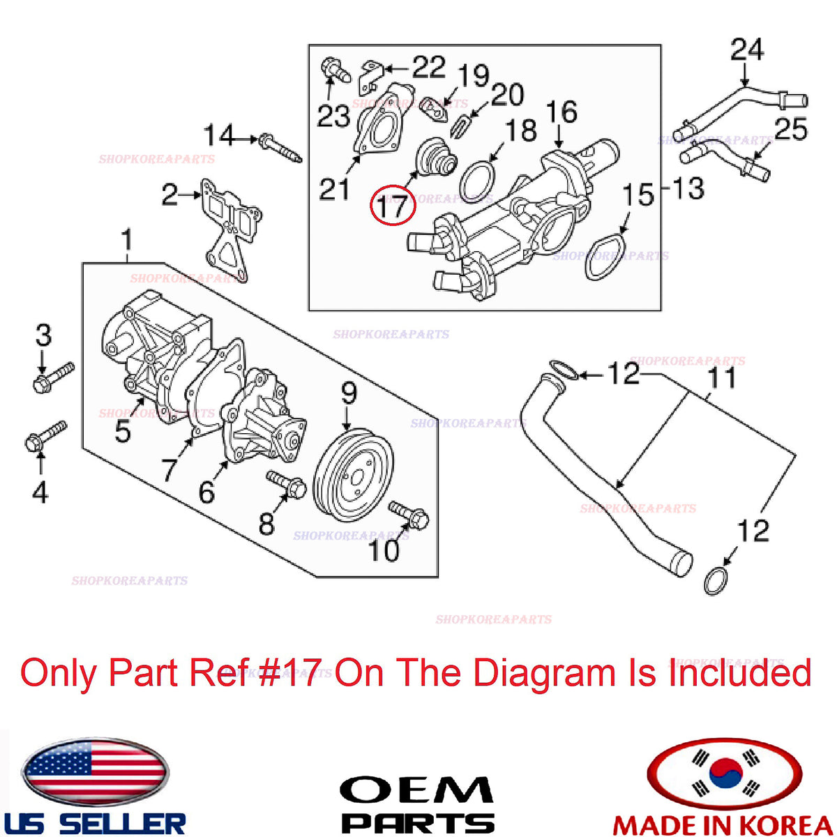 GENUINE Engine Coolant Thermostat ⭐OEM⭐ HYUNDAI KIA 2.4L *See compatibility