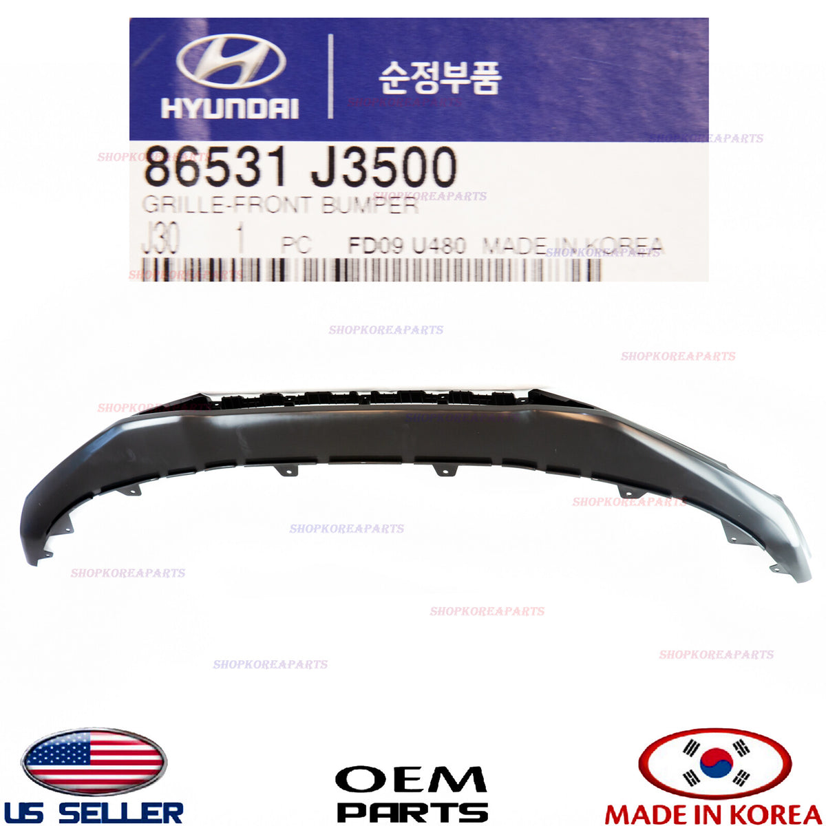 GENUINE Front Bumper Lower Grille Centr ⭐OEM⭐ HYUNDAI VELOSTER 1.6 Turbo 2019-21