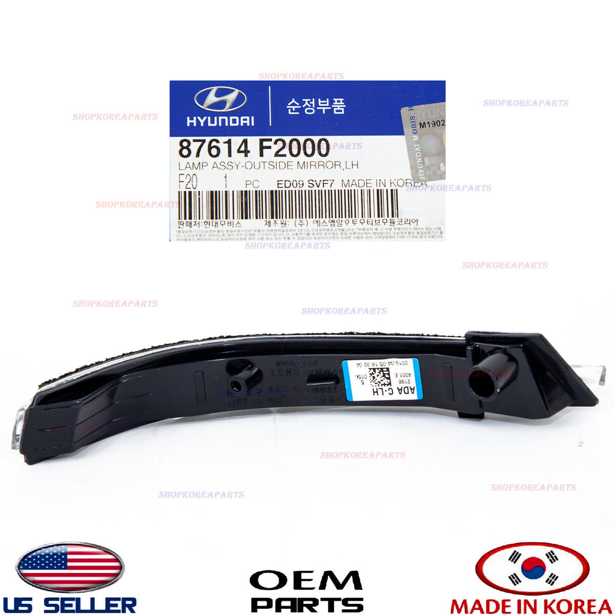 GENUINE OEM Left Mirror Signal Repeater Lamp 2017–2018 Elantra Sedan 87614-F2000