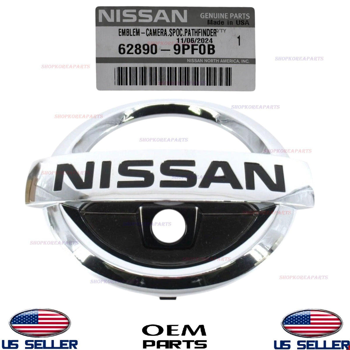 GENUINE Front Grille Emblem Logo ⭐OEM⭐ Nissan Pathfinder 2017-2020 62890-9PF0B