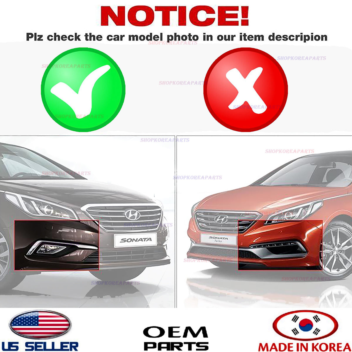 FRONT FOG LIGHT COVER RIGHT BEZEL TRIM FRAME GENUINE SONATA 2015-2017 86522C1110