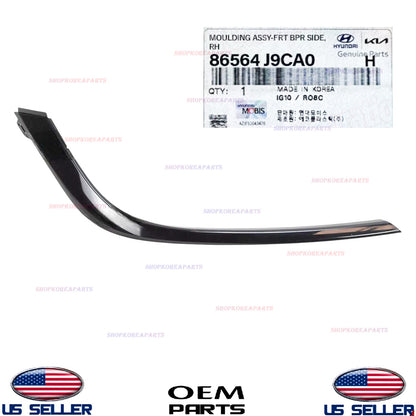 GENUINE OEM Front Bumper Headlight Molding Black RIGHT Passenger Kona 2022-2023