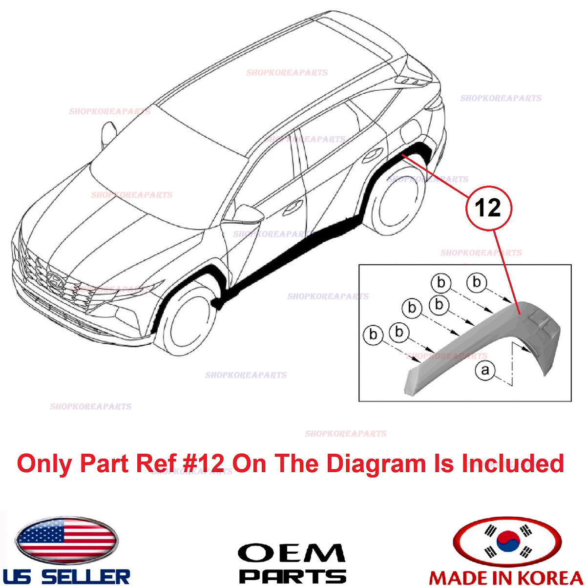 GENUINE Rear Fender Wheel Arch Molding RIGHT Passenger Side ⭐OEM⭐ TUCSON 2022-24