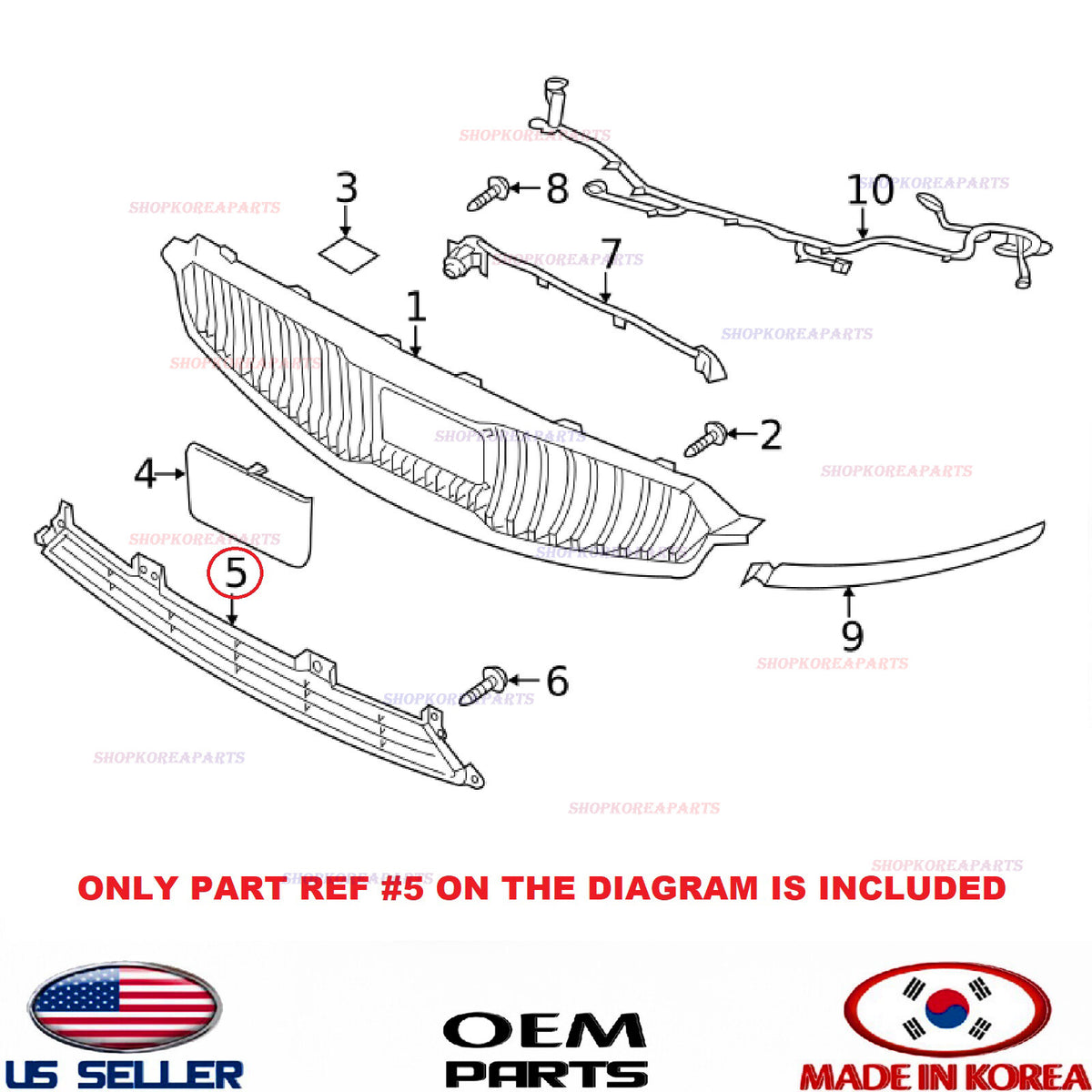 GENUINE Grille Front Bumper Center Lower ⭐OEM⭐ KIA CADENZA 2017-2019