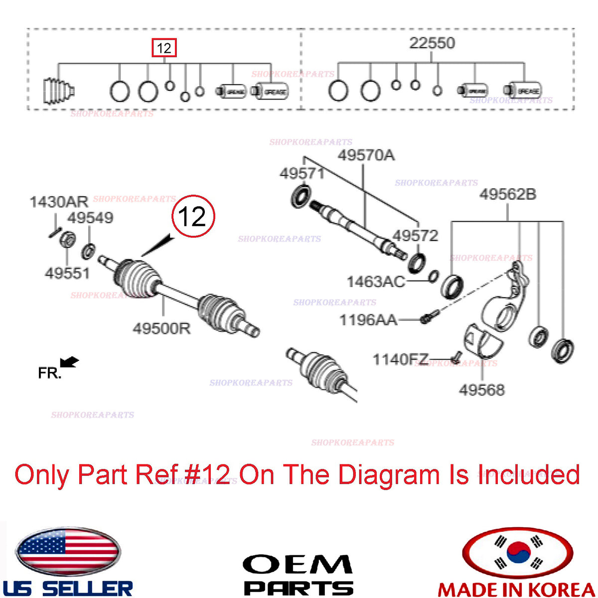 GENUINE Boot Joint Front Driver Shaft Outer ⭐OEM⭐ KIA SPORTAGE 2.0L 2006-2010
