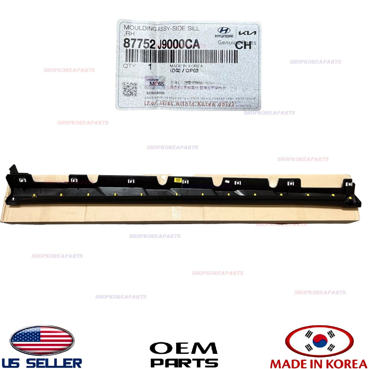 GENUINE OEM Right Passenger Side Rocker Molding Sill BLACK 2018-23 Hyundai Kona
