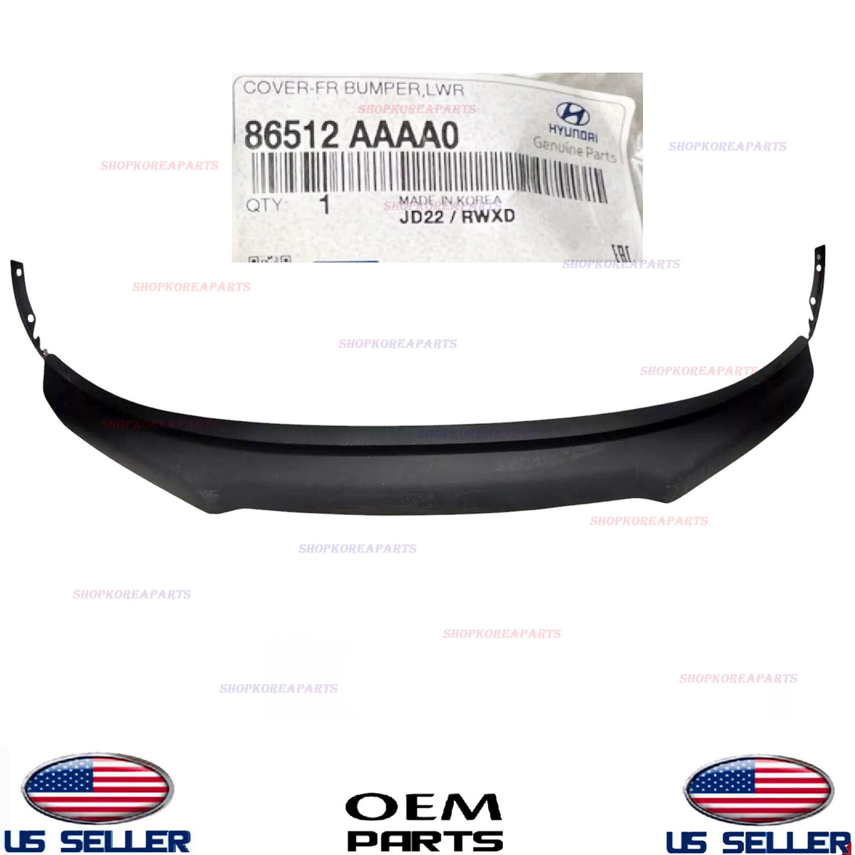 GENUINE OEM Front Bumper Lower Deflector 2024-2025 Hyundai Elantra 86512-AAAA0