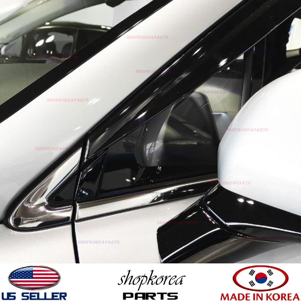 3M Tape SMOKE DOOR VISOR WINDOW VENT DEFLECTOR fits SANTA FE 2019-2023⭐6pcs⭐