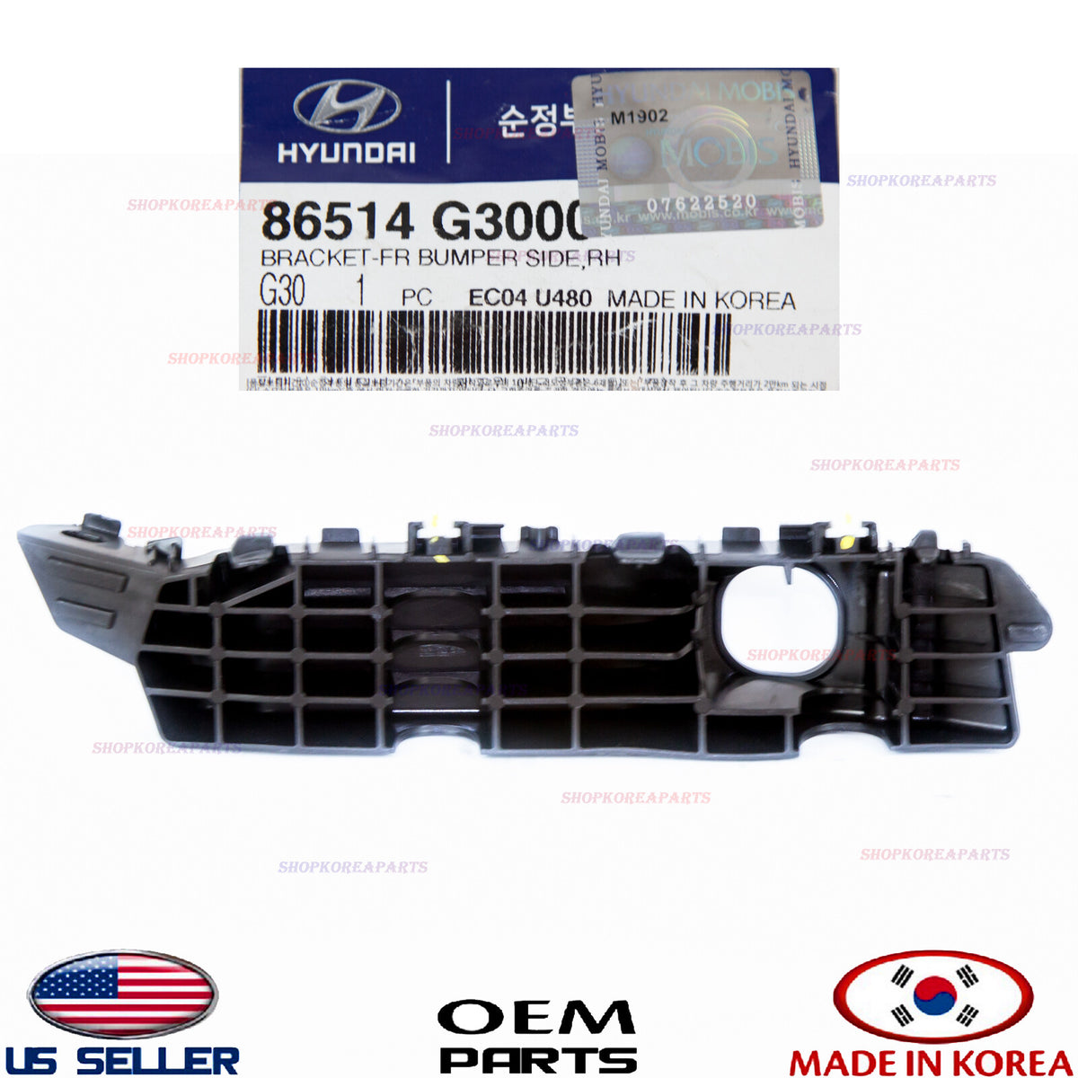 GENUINE Bumper Front Bracket Mounting Passenger Side Elantra GT Hatchback 18-20