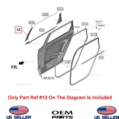 GENUINE Rear Door Garnish Pillar Applique RIGHT Passenger Side 20-25 Telluride