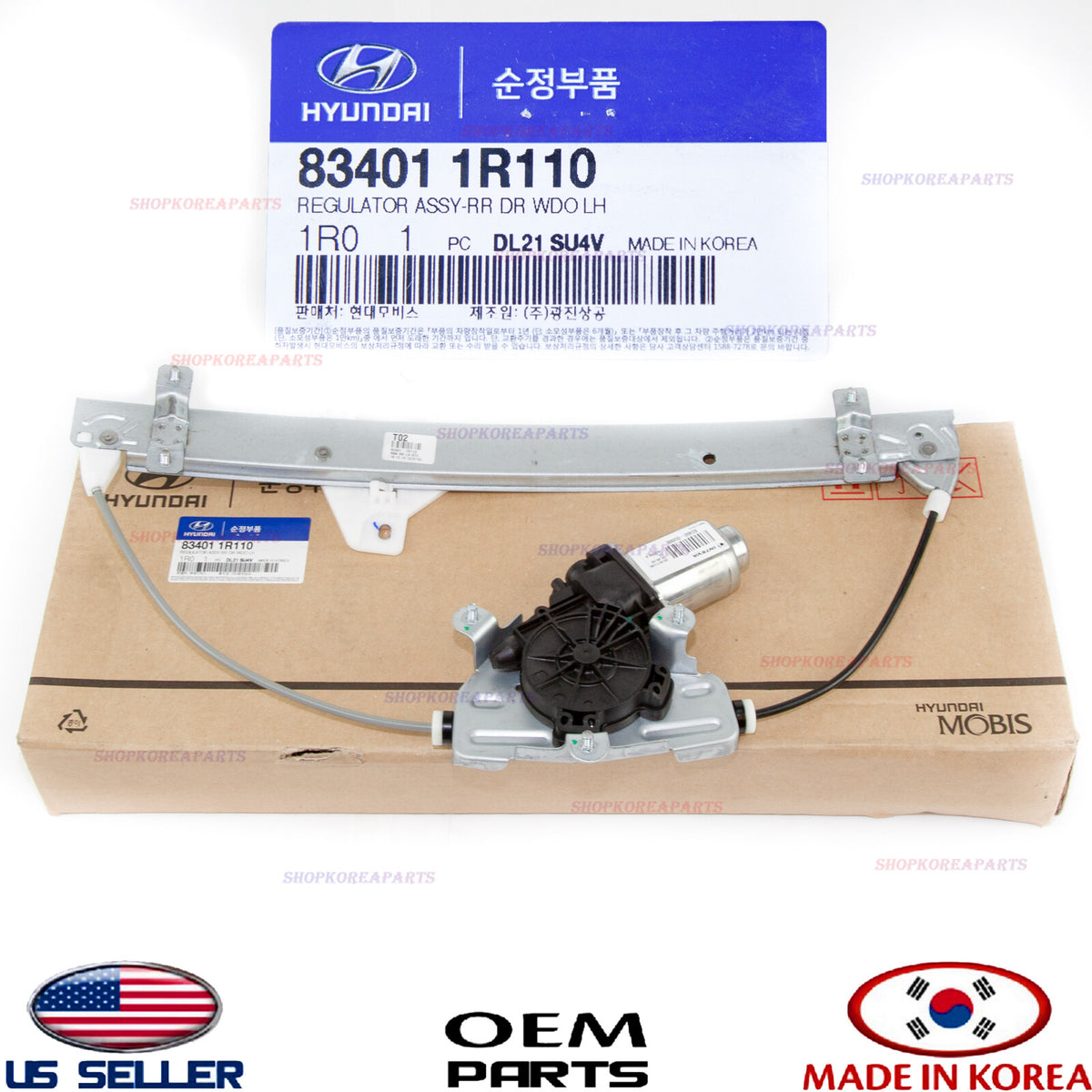 GENUINE Rear Door Window Regulator Left Driver Side OEM HYUNDAI ACCENT 2012-2017