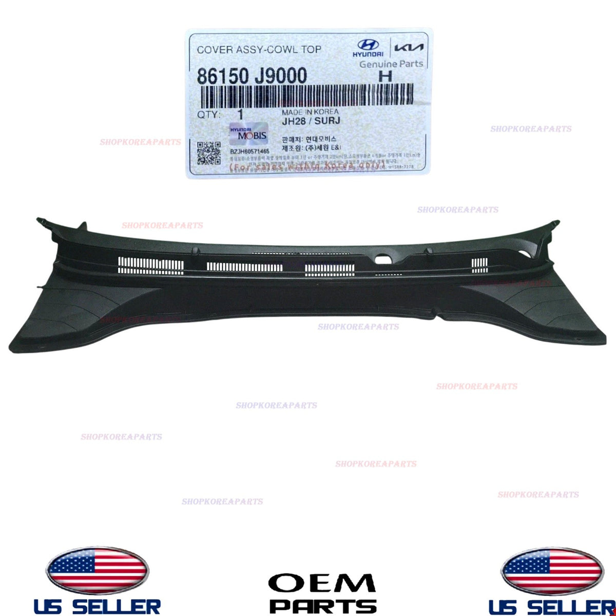 GENUINE Cowl Cover Panel Windshield Wiper Motor Cover 2018-2021 Hyundai Kona