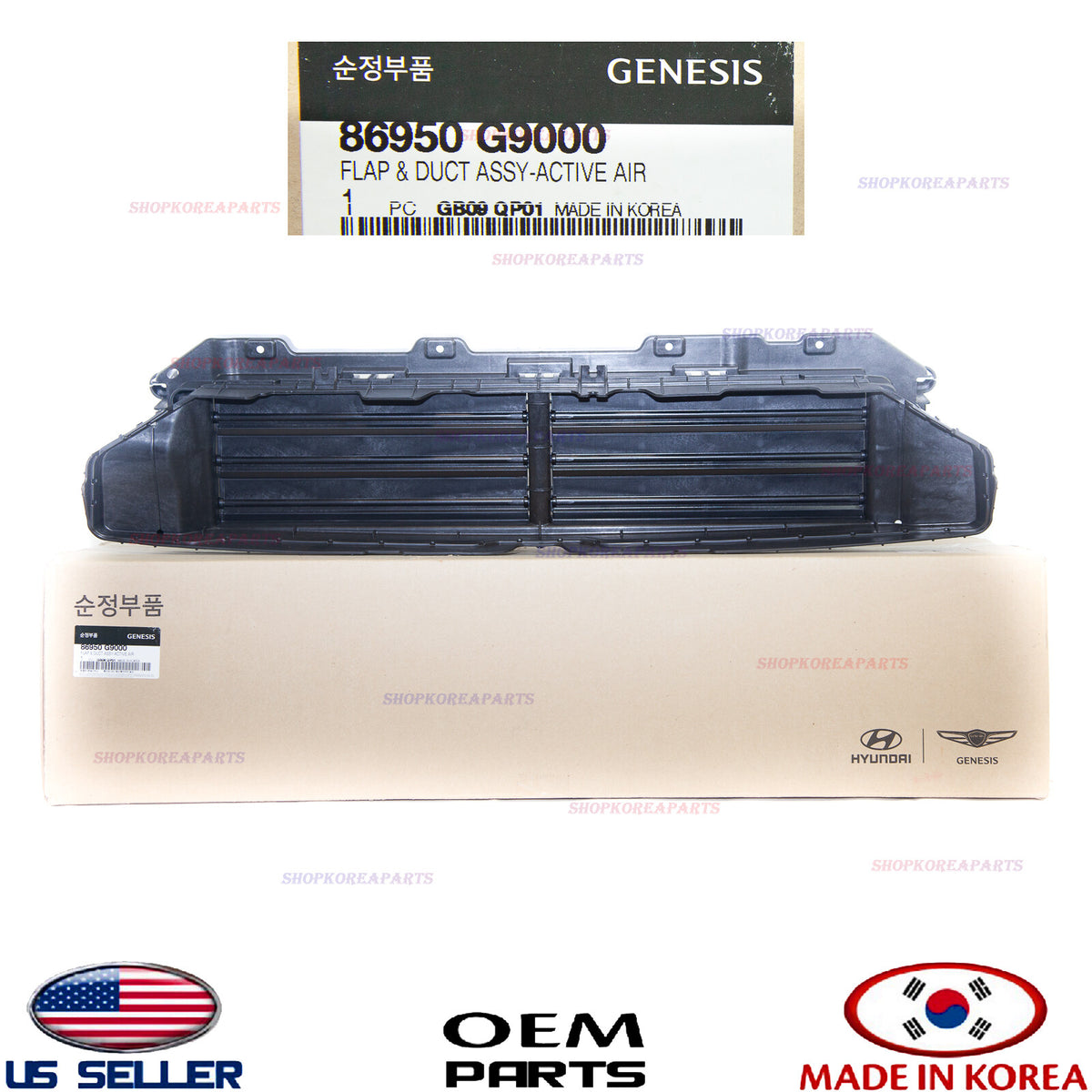 GENUINE Grille Air Shutter Flap Duct Upper Deflector ⭐OEM⭐ Genesis G70 2019-2021