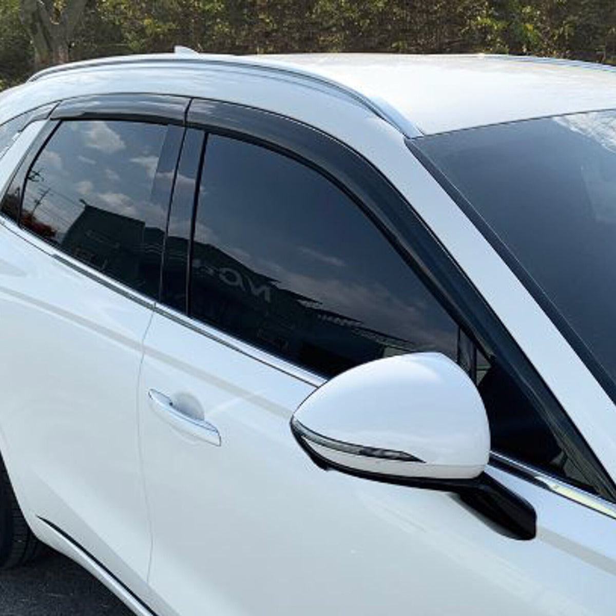 Black Window Door Visor Vent Shade Rain Guard fits Genesis GV70 2022-2026 ⭐6pcs⭐