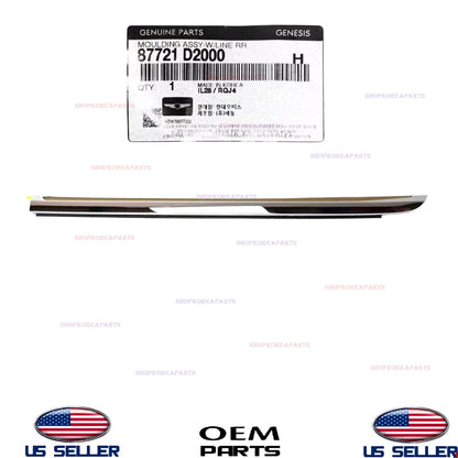 GENUINE Rear LEFT Driver Side Door Lower Molding Chrome 2017-2022 Genesis G90