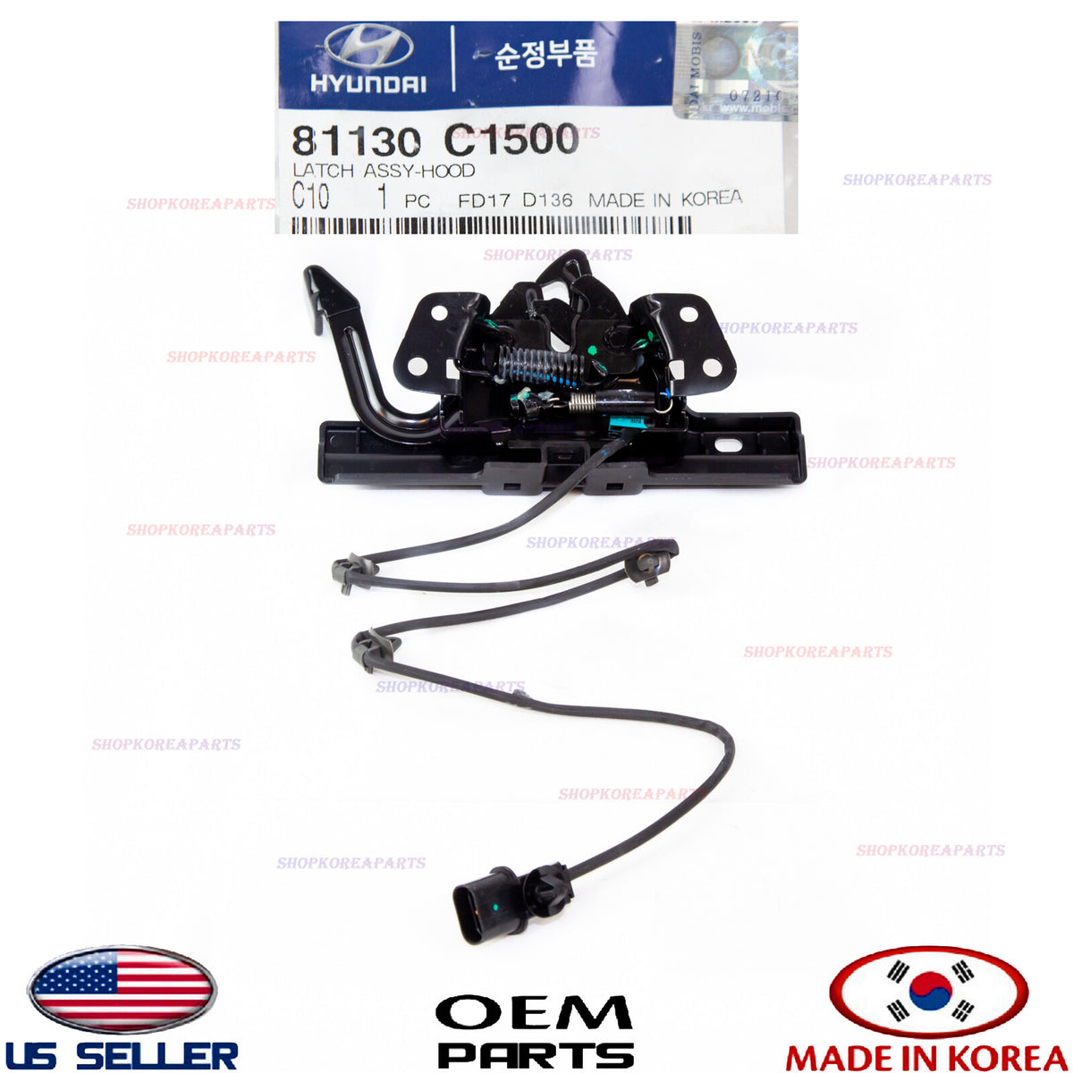 GENUINE OEM Hood Lock Latch Release 2018–2019 Hyundai Sonata 81130-C1500