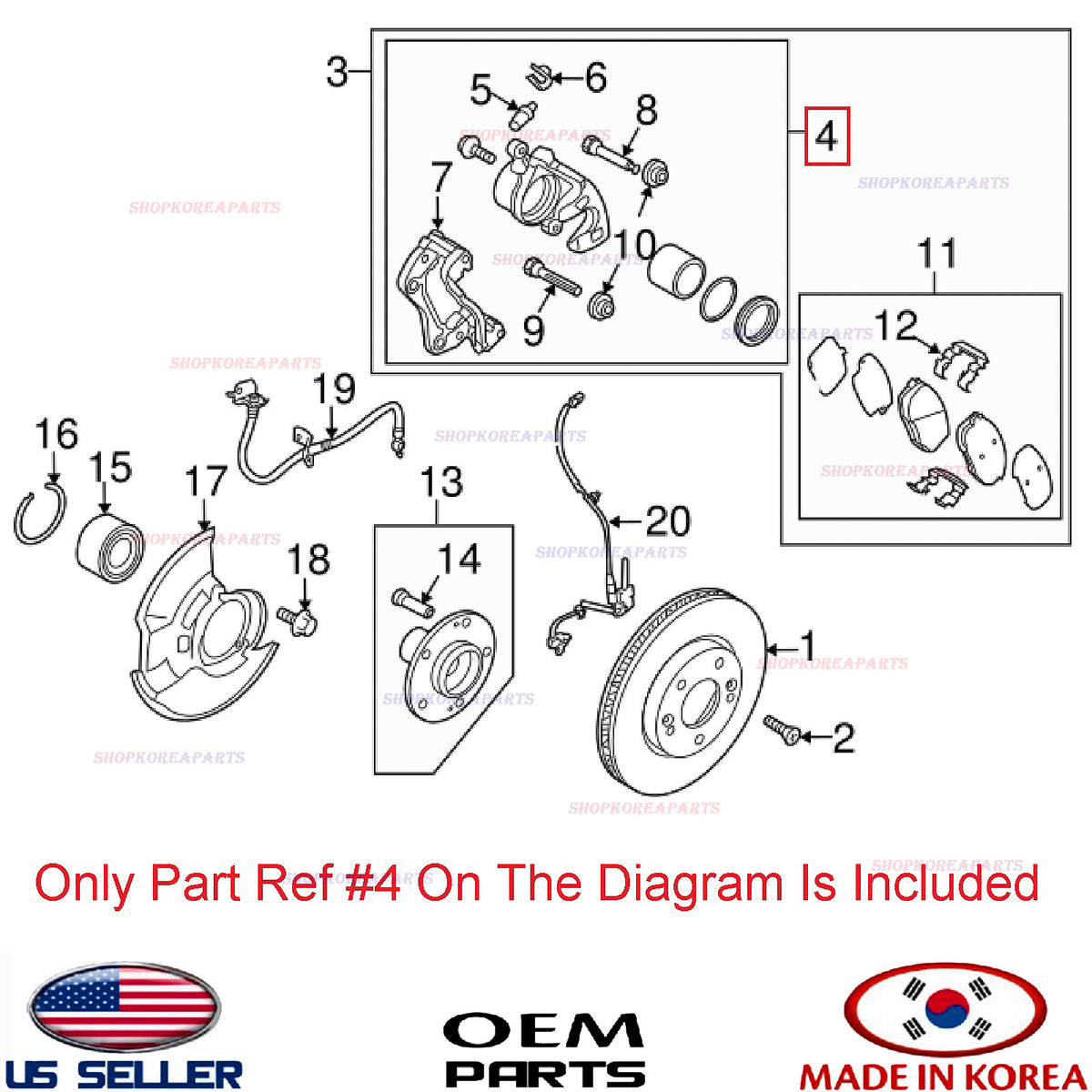 GENUINE Front Disc Brake Caliper RIGHT Passenger Side ⭐OEM⭐ KIA FORTE 2010-2013