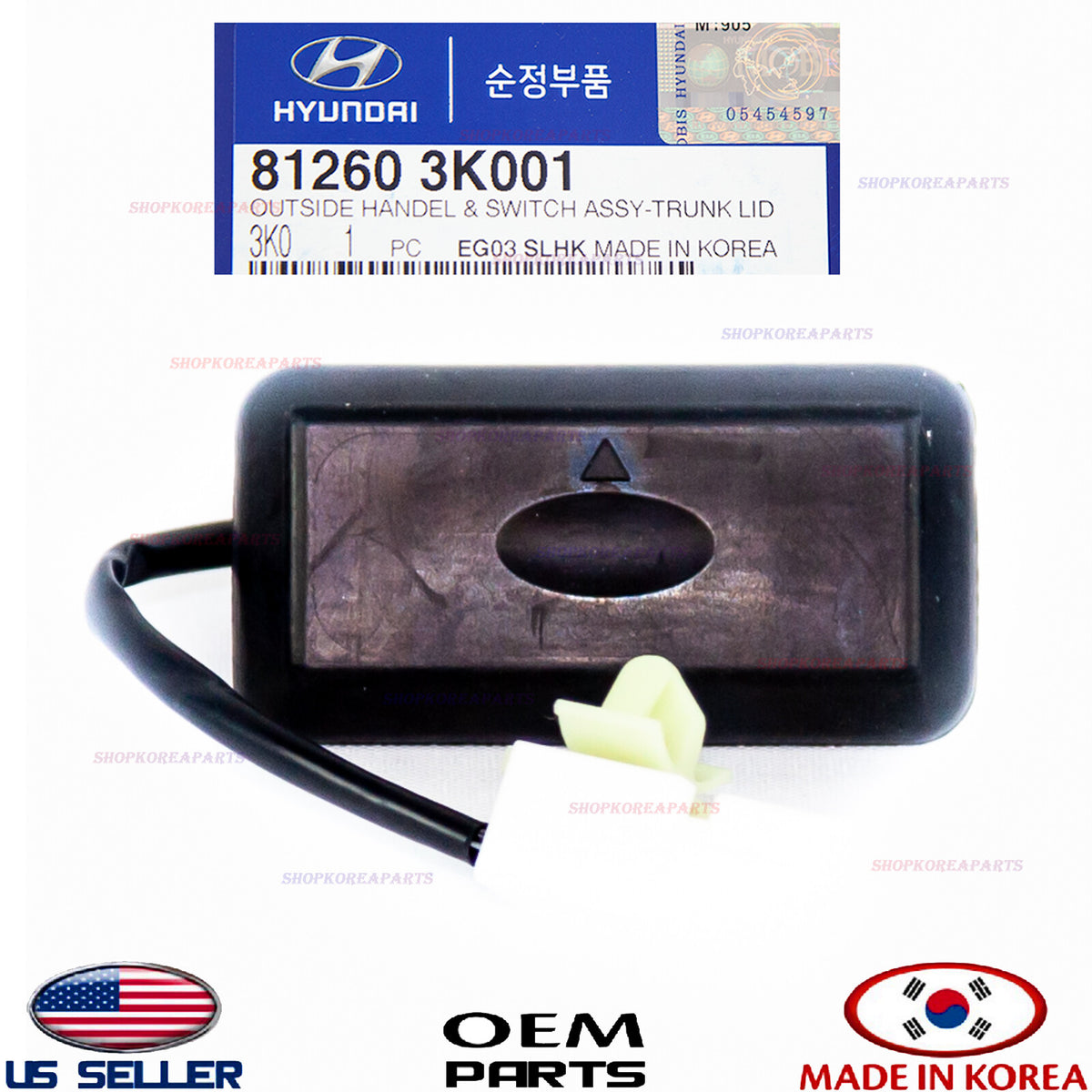 GENUINE Outside Handel Trunk Lid e Release Switch OEM Hyundai Elantra 2011-2016