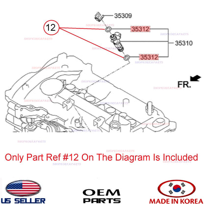 GENUINE Fuel Injector O-Ring Seal 1pcs OEM HYUNDAI KIA *See Compatibility