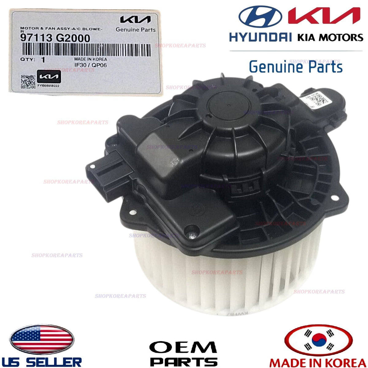 GENUINE OEM HVAC Heater Blower Motor w/Wheel 19-24 Kia Forte | 17-22 Niro Ioniq