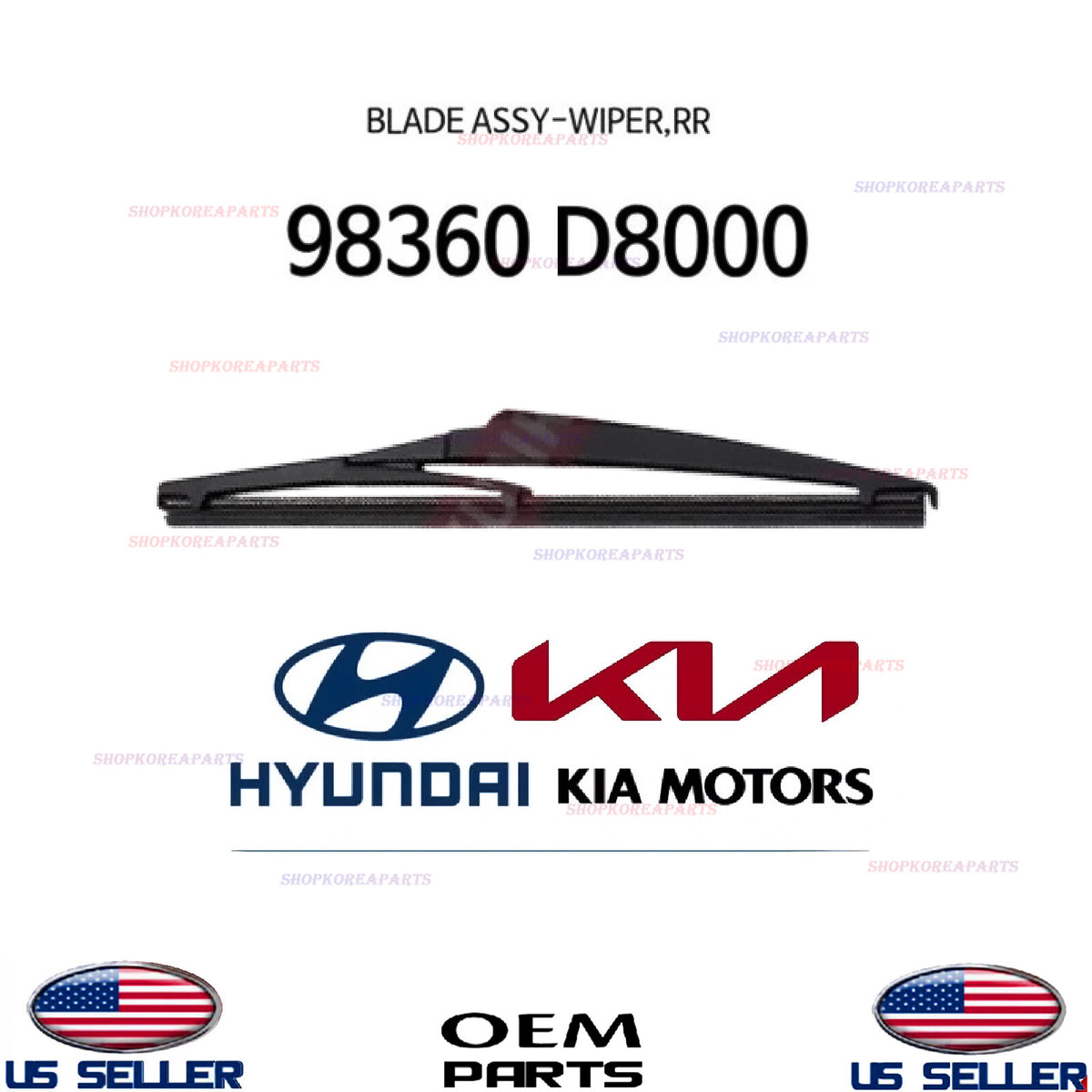 GENUINE OEM Rear Glass Wiper Blade Hyundai Nexo Fuel Cell 2019-2024 98360-D8000