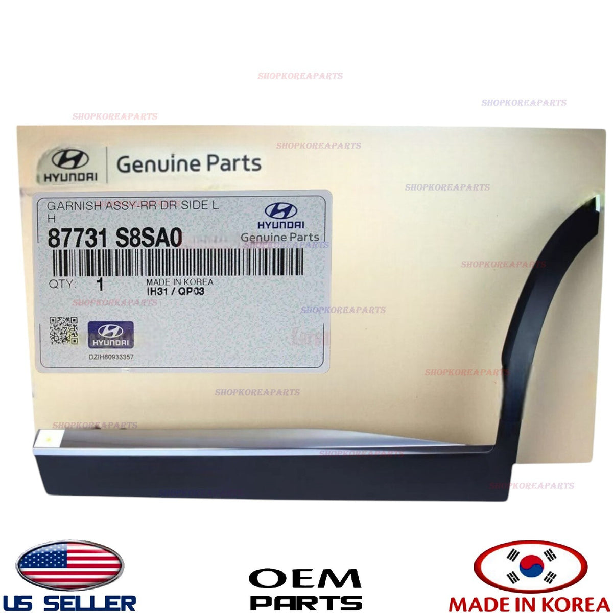 GENUINE Rear Door Lower Molding LEFT Driver Side OEM 23-25 Palisade Calligraphy