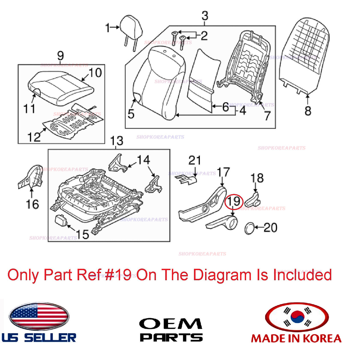 GENUINE Front Left Seat Height Adjuster Handle ⭐OEM⭐ HYUNDAI *See compatibility
