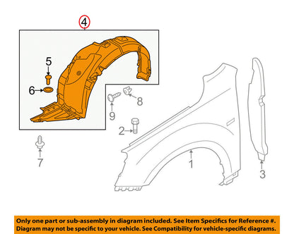 GENUINE Fender Liner Front RIGHT Passenger Side OEM KIA CADENZA 14-16 868123R500
