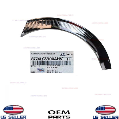 GENUINE OEM Rear LEFT Fender Quarter Trim Molding Black 2022-2025 Kia EV6 WIND