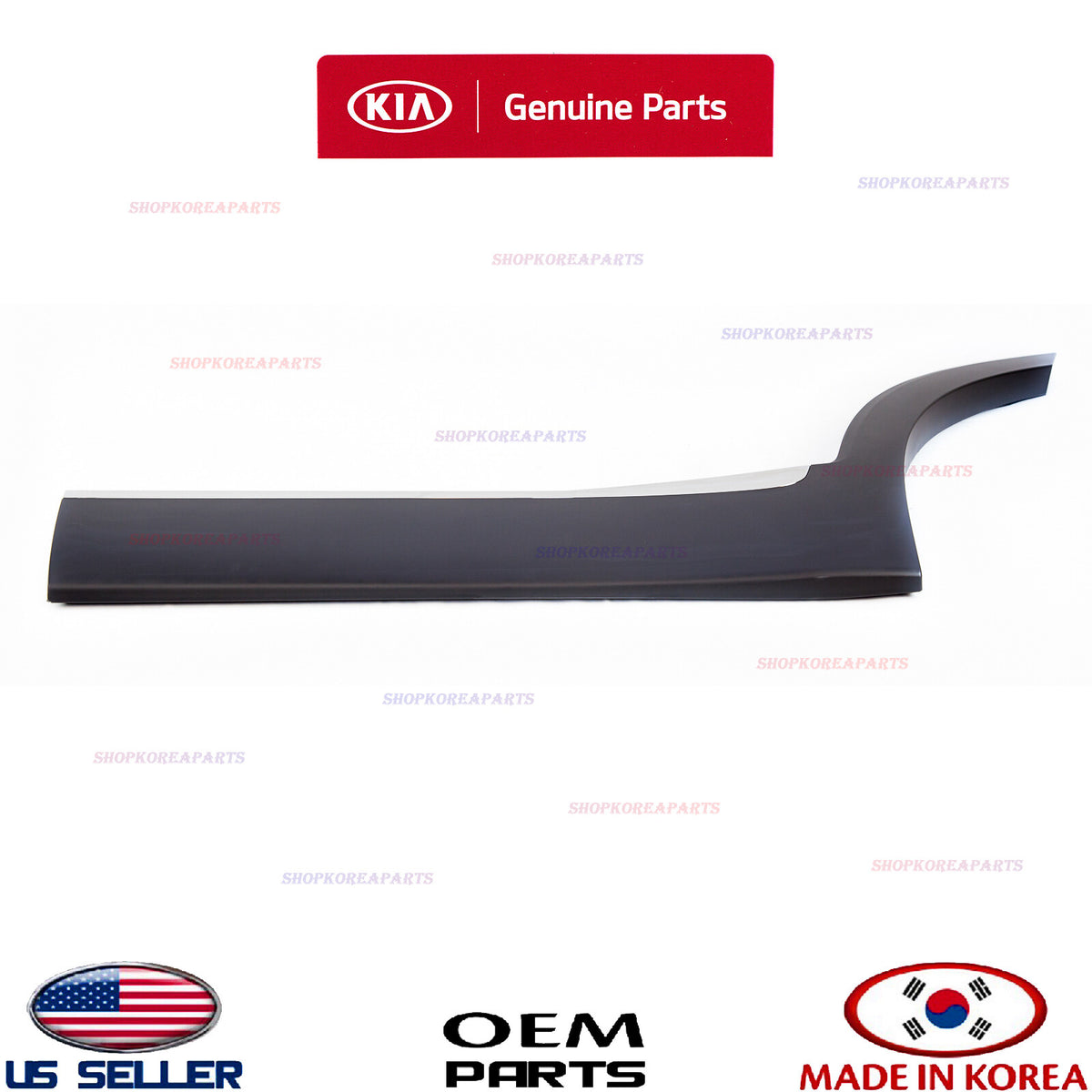 Rear Door Lower Molding Left Driver Side w/Chrome Garnish OEM Sorento 2016-2020
