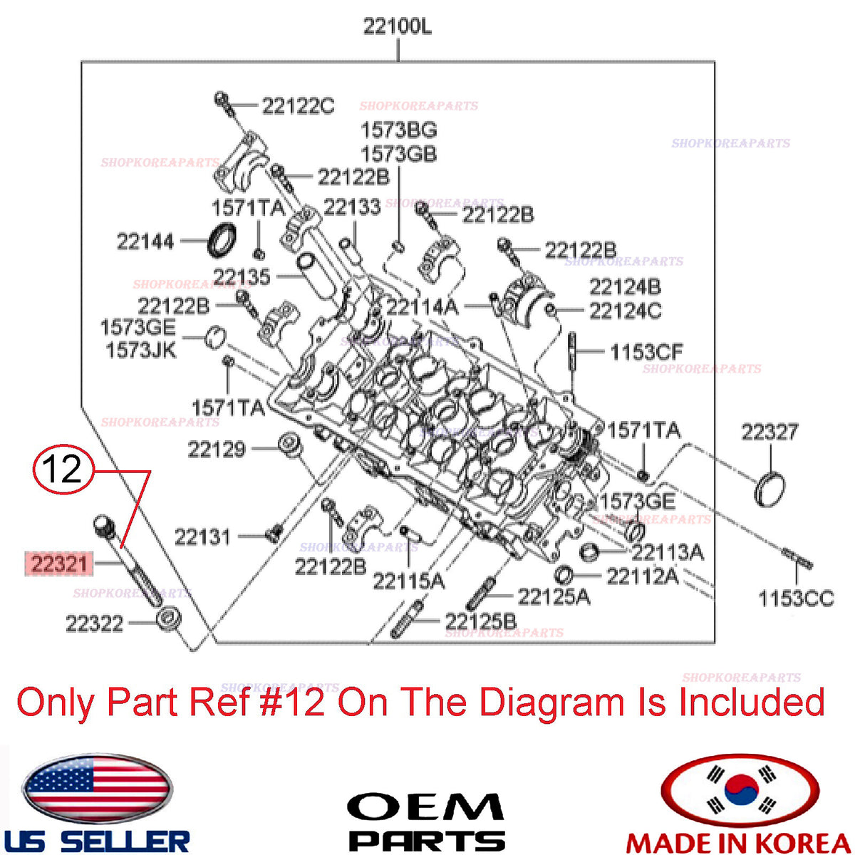 1pcs GENUINE Engine Cylinder Head Bolt OEM HYUNDAI KIA 2.7L V6 See Compatibility