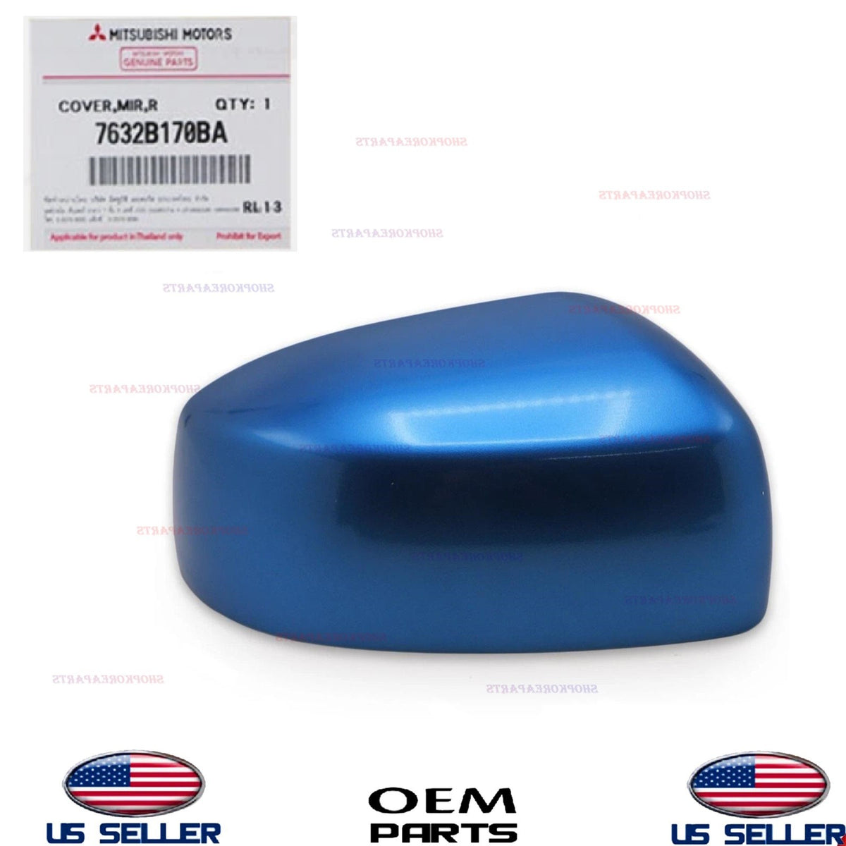 GENUINE OEM RIGHT Passenger Side Mirror Cover Blue 2014-2024 Mitsubishi Mirage