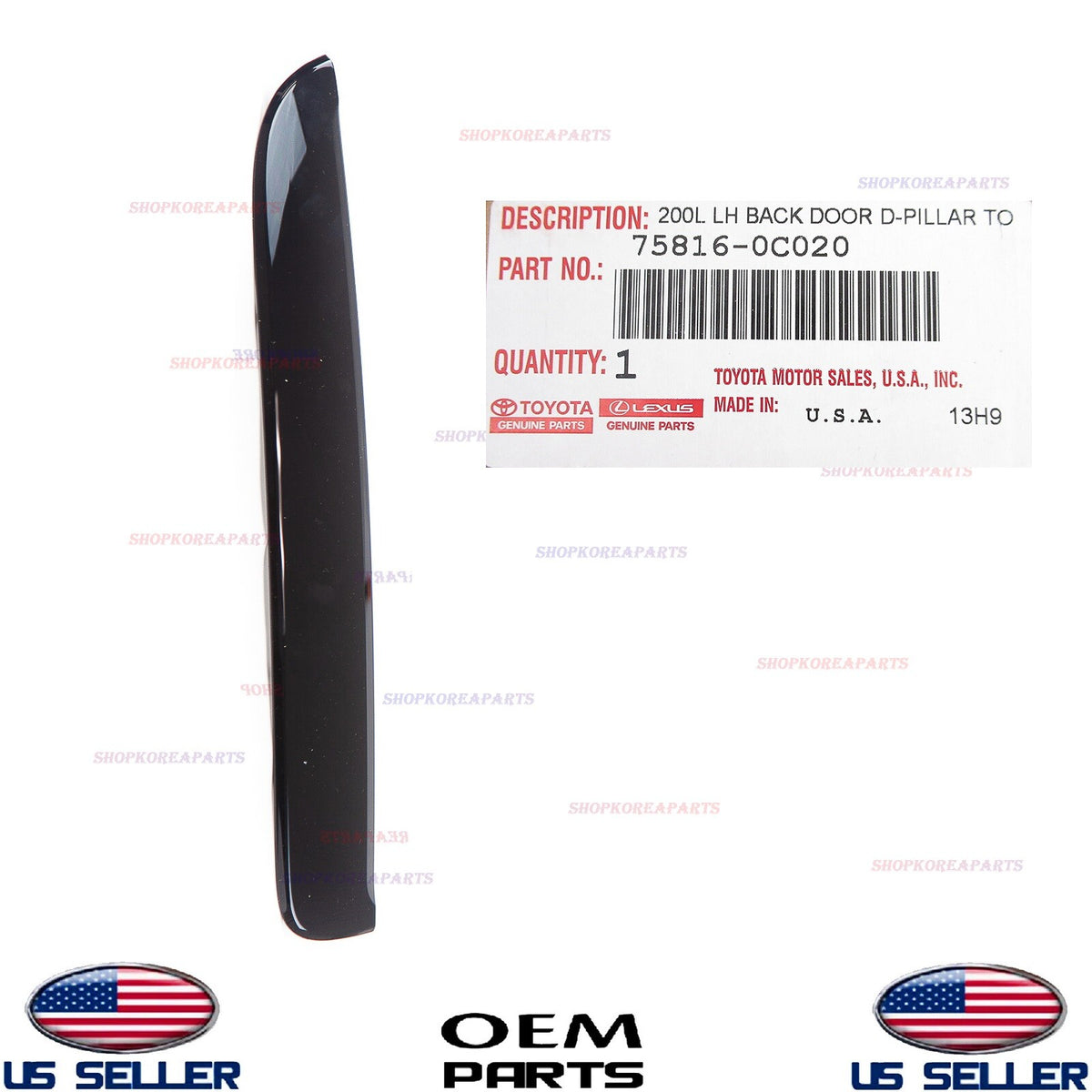 GENUINE Back Door Outer Moulding LEFT Driver Side OEM Toyota Sequoia 2008-2022