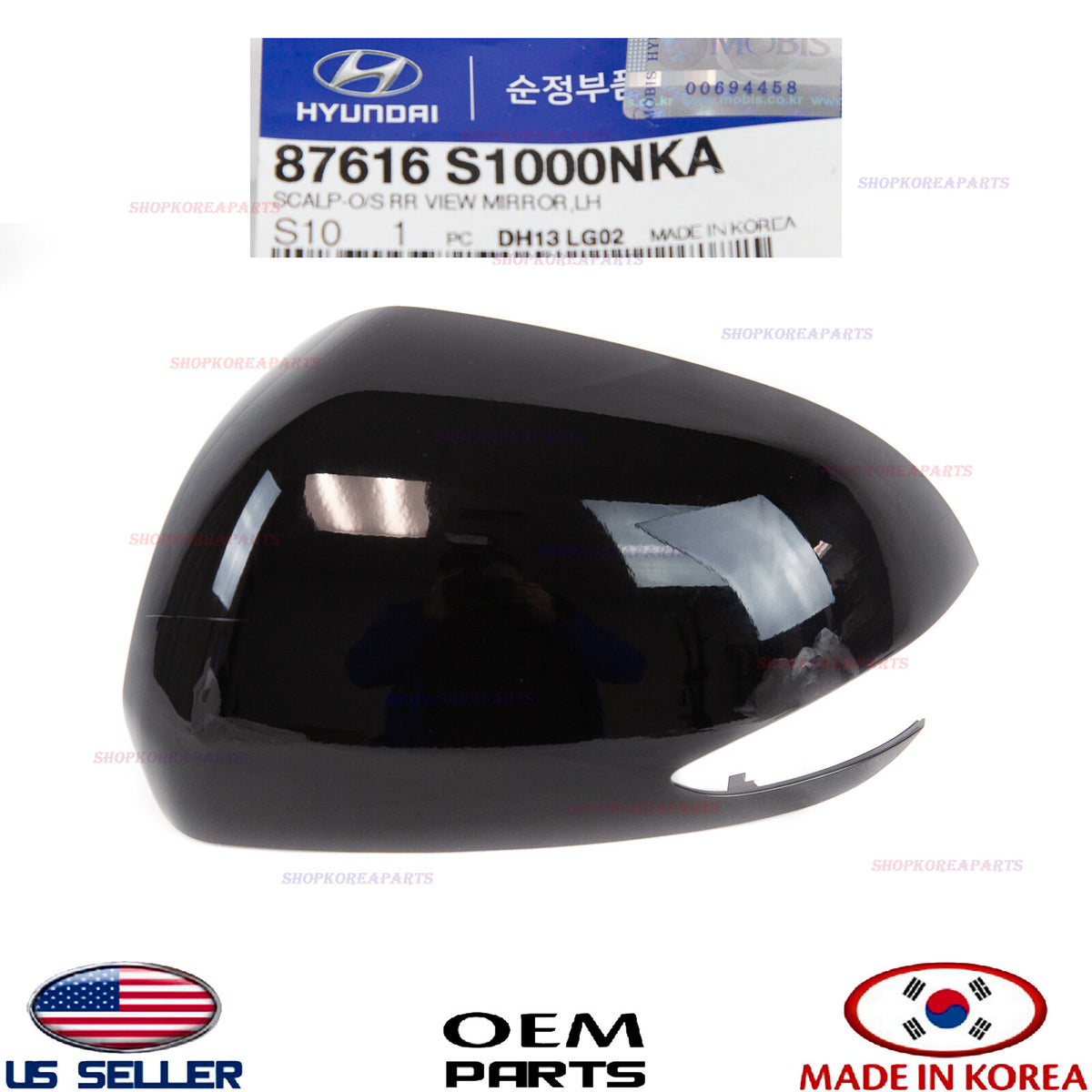 GENUINE BLACK Mirror Cover Cap Driver Side ⭐OEM⭐ HYUNDAI SANTA FE 2019-2020