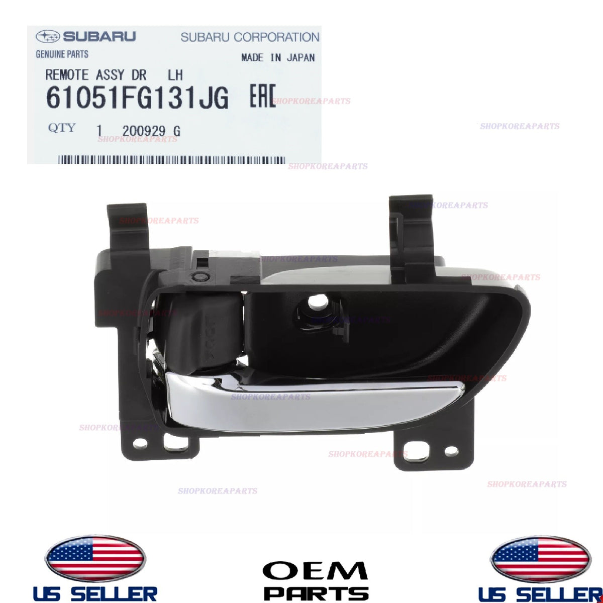 GENUINE Interior Door Handle LEFT Driver Side 2010-2014 Subaru 61051FG131JG