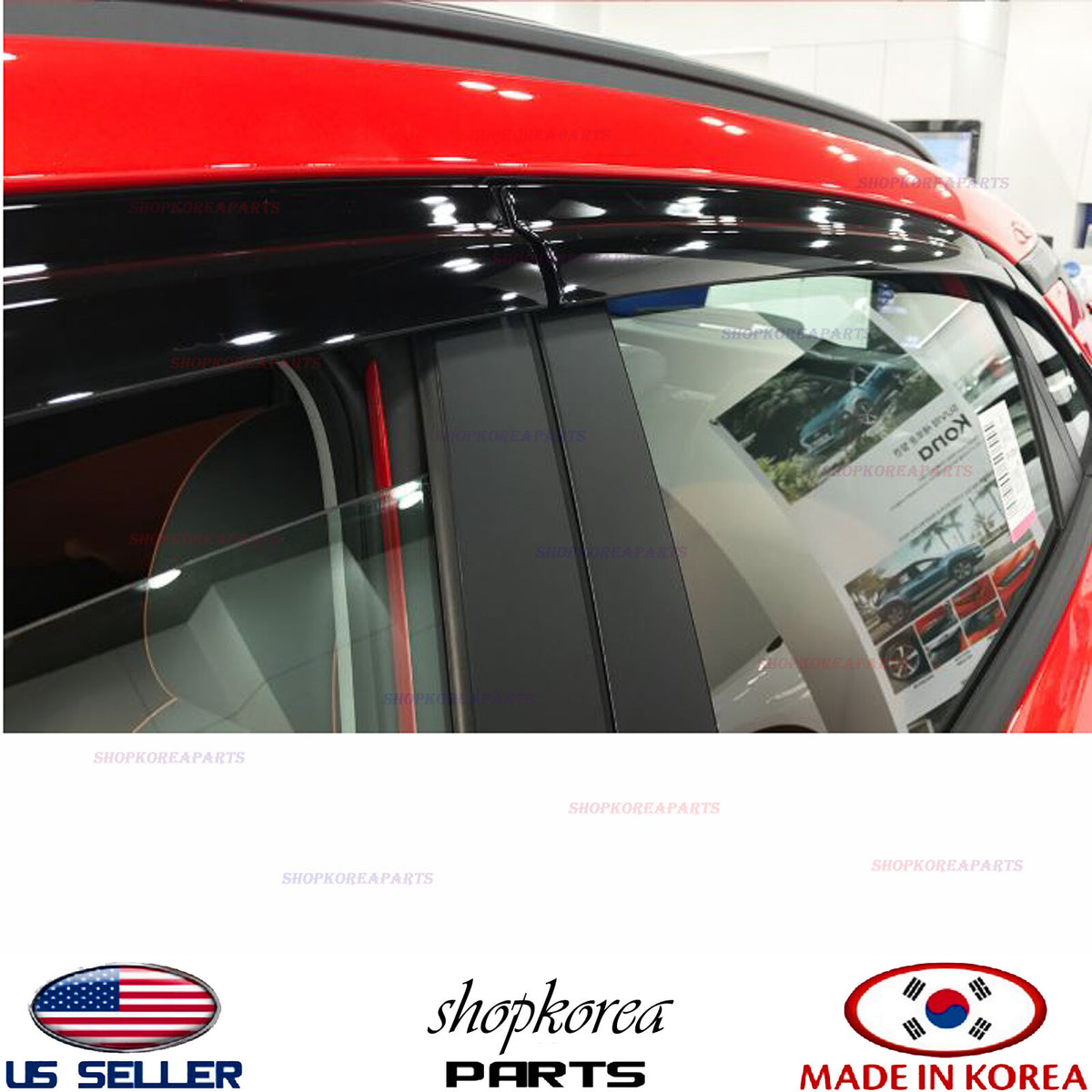 Window Door Visor Vent Shade Rain Guard OUTSIDE 2020-2023 Hyundai Kona N
